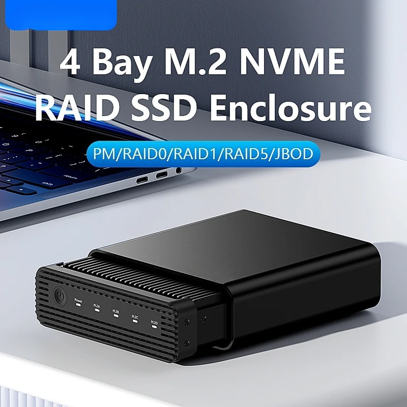 External Nvme Ssd - Aluminium M2 4-Bay USB4 Externes NVME