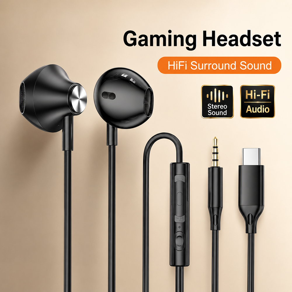 Laptop Accessories Cool - HiFi-Surround-Kopfhörer, Bass-Stereo-Sound für iPhone, Xiaomi, Huawei,