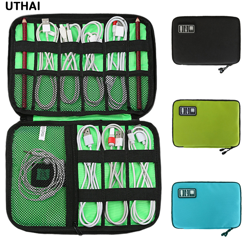 Laptop Accessories Kit Bag - UTHAI Digitale Aufbewahrungstasche USB-Datenkabel-Organizer für Kopfhörer,