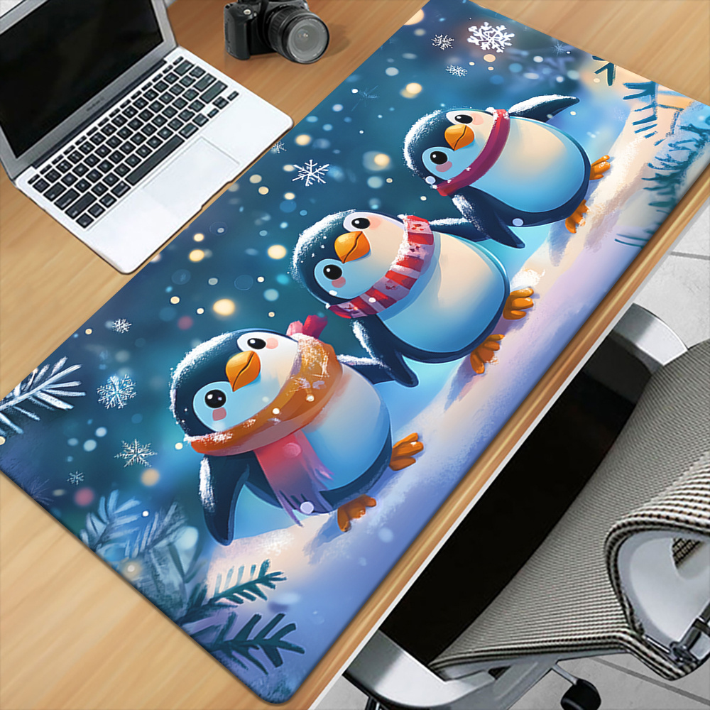 Laptop Accessories Brand - Brand Penguin Mauspad, Eisenkunst, rutschfeste Gummi-Gaming-Tastaturmatte,
