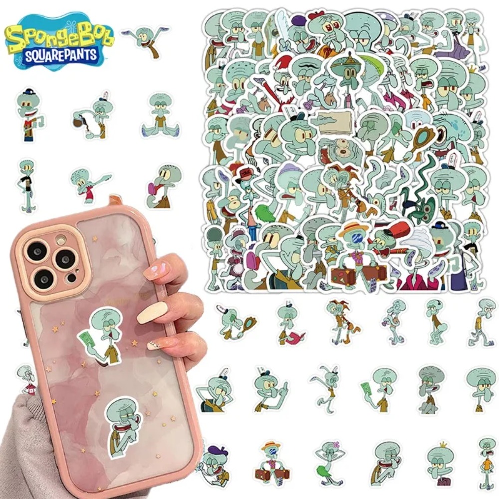 Laptop Accessories Gadgets - 60 Stück SpongeBob Tintenfisch Dekorative Aufkleber