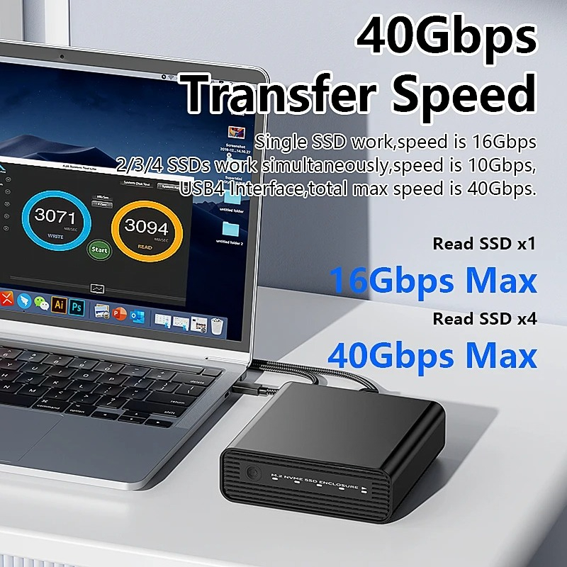 Aluminium M2 4-Bay USB4 Extern – External Nvme Ssd Bewertung und Preis