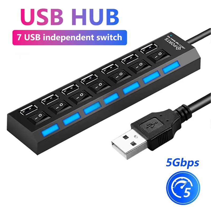 7-Port-USB-2.0-Hub-Splitter fü – Laptop Office Accessories Bewertung und Preis